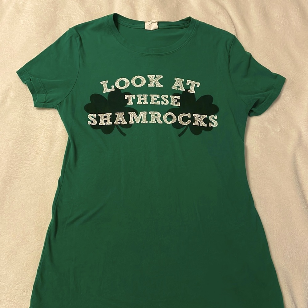 St Patty’s themed shirt Look at these Shamrocks size large